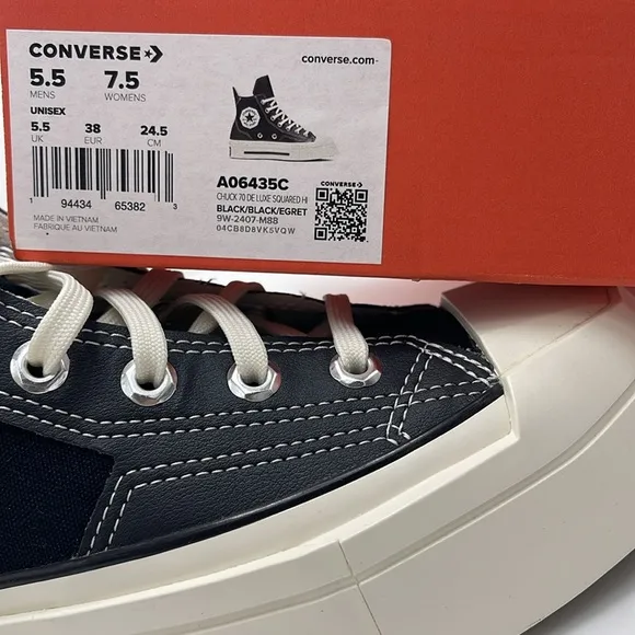 Converse WMNS Black High-Top Sneakers A06435CCHUCK 70 DE LUXE SQUARED HIBLACK/