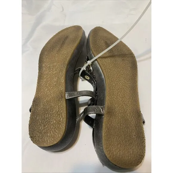 Cordani Sarita Pewter Sandals Womens 40 US 9 Thong Silver Made In Spain