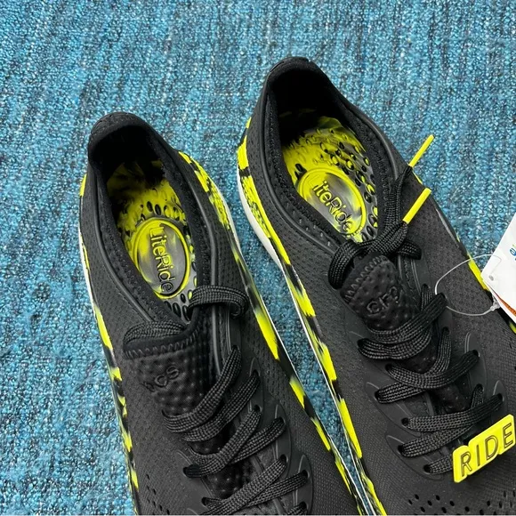 Crocs LiteRide 360 Pacer Water Walking Sneaker Shoes in Black Yellow Marbled