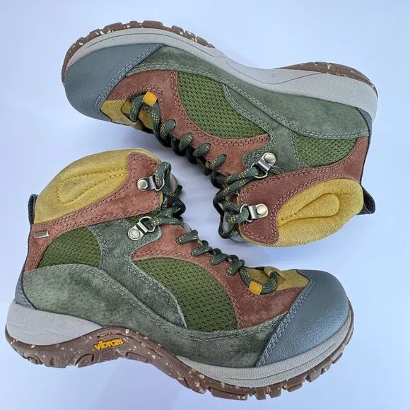 Dansko Boots Women Size 38 Posy Pine Waterproof Leather Vibram Colorful Hiking