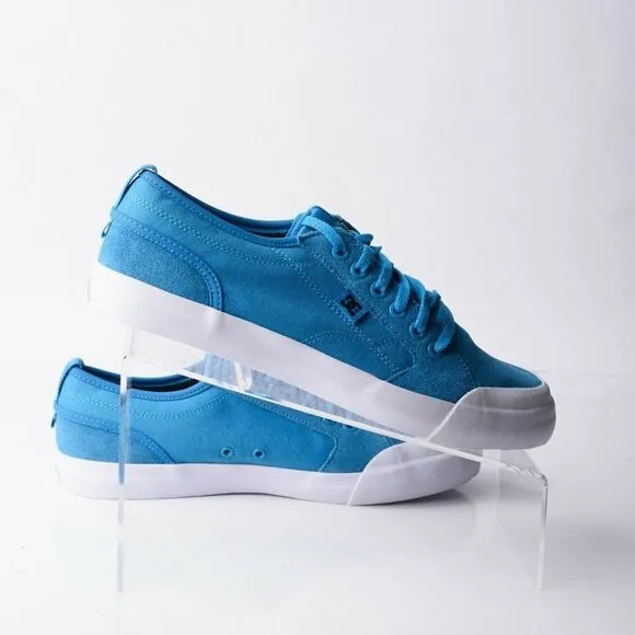 DC Youths Evan Boys Aqua Blue Leather Skateboard Shoes Sneakers Sz 7 Eu 39 Low