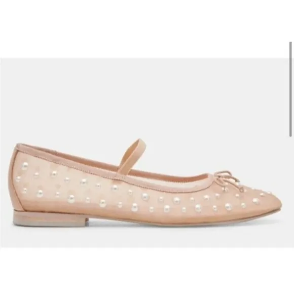 Dolce Vita Cadel Women’s Size 11 Shoes Pearl Ballet Flats Mesh See Through Beige