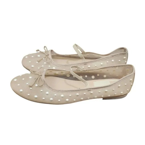 Dolce Vita Cadel Women’s Size 11 Shoes Pearl Ballet Flats Mesh See Through Beige