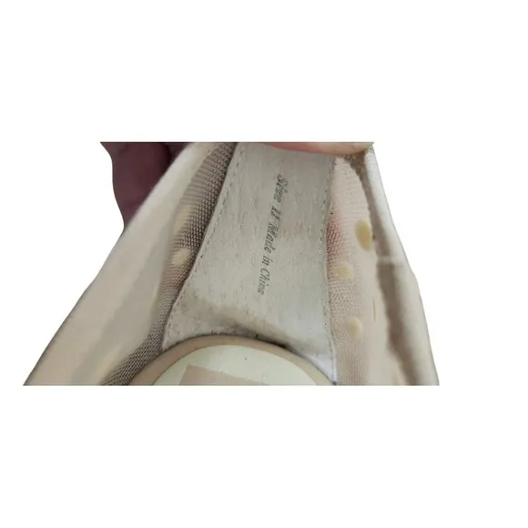 Dolce Vita Cadel Women’s Size 11 Shoes Pearl Ballet Flats Mesh See Through Beige