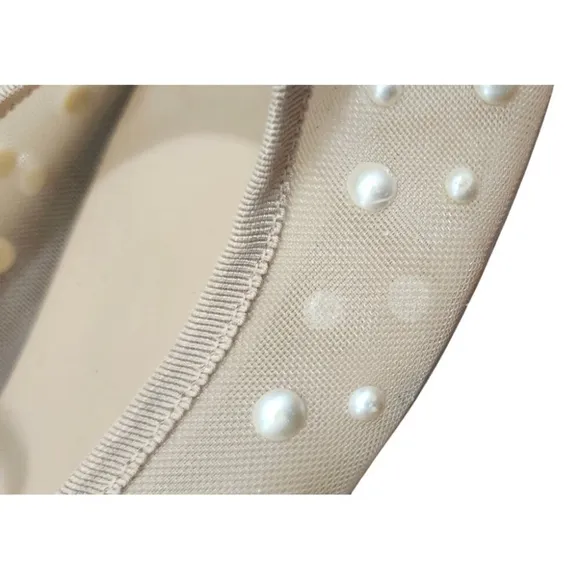 Dolce Vita Cadel Women’s Size 11 Shoes Pearl Ballet Flats Mesh See Through Beige
