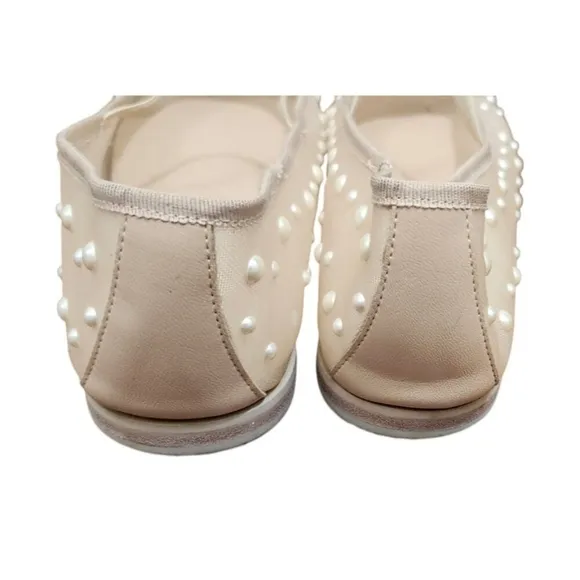 Dolce Vita Cadel Women’s Size 11 Shoes Pearl Ballet Flats Mesh See Through Beige