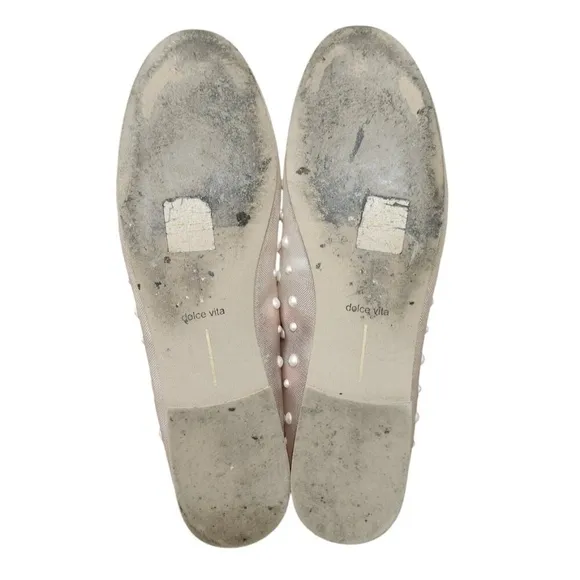 Dolce Vita Cadel Women’s Size 11 Shoes Pearl Ballet Flats Mesh See Through Beige