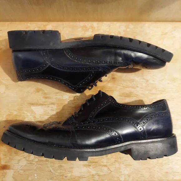 Donald J Pliner Maris-SXSX Men's US 10.5 Black Leather Oxford Dress Shoes EUC