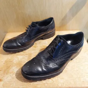 Donald J Pliner Maris-SXSX Men's US 10.5 Black Leather Oxford Dress Shoes EUC