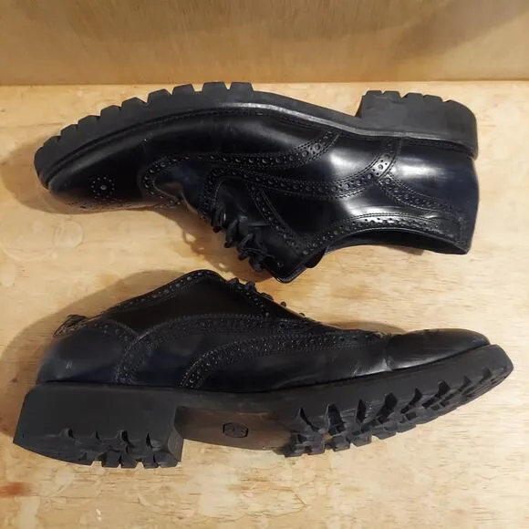 Donald J Pliner Maris-SXSX Men's US 10.5 Black Leather Oxford Dress Shoes EUC
