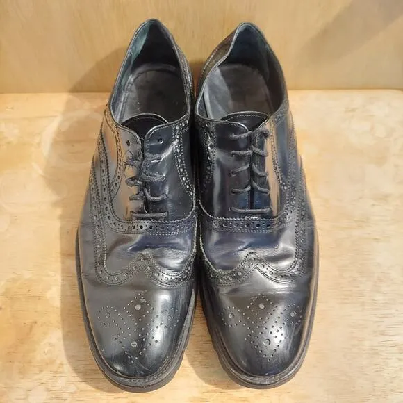 Donald J Pliner Maris-SXSX Men's US 10.5 Black Leather Oxford Dress Shoes EUC