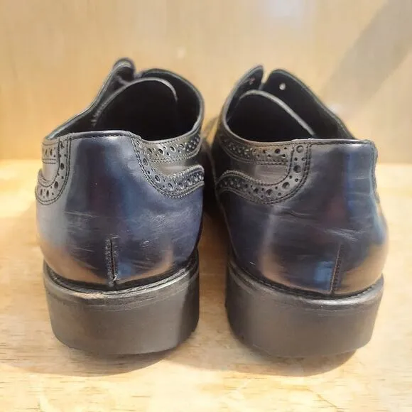 Donald J Pliner Maris-SXSX Men's US 10.5 Black Leather Oxford Dress Shoes EUC