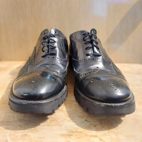 Donald J Pliner Maris-SXSX Men's US 10.5 Black Leather Oxford Dress Shoes EUC