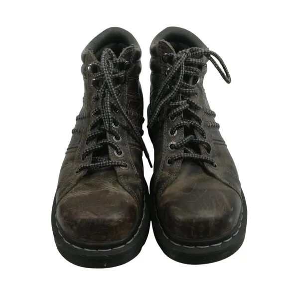 Dr Martens Calvin Brown Leather Distressed Chukka Hiking Combat Boots Size 9