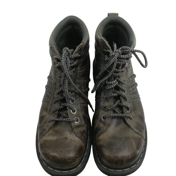 Dr Martens Calvin Brown Leather Distressed Chukka Hiking Combat Boots Size 9