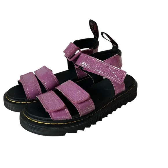 Dr Martens Klaire Pink Glitter Sandals Kids Girls Size US 1.