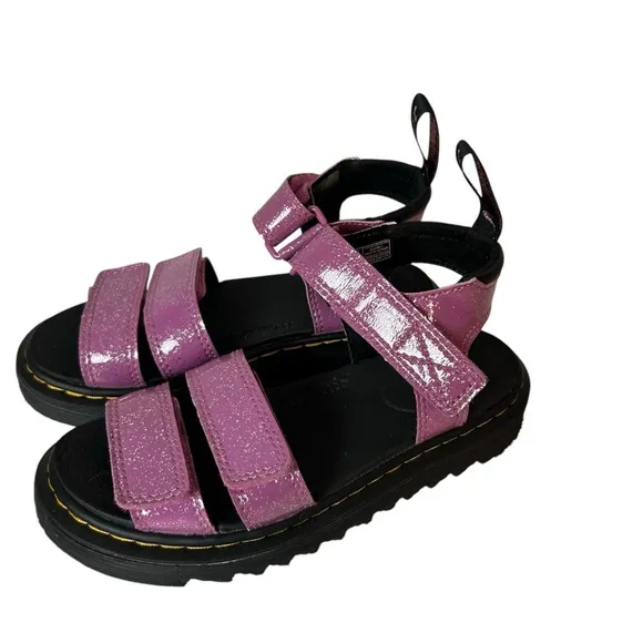 Dr Martens Klaire Pink Glitter Sandals Kids Girls Size US 1.