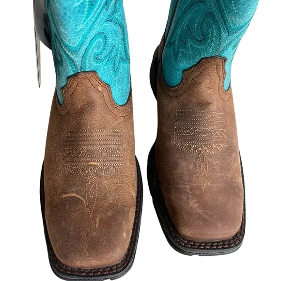 Durango Women’s 6.5M Brown &amp; Turquoise Lady Rebel Western Cowgirl Boots #DWRD016