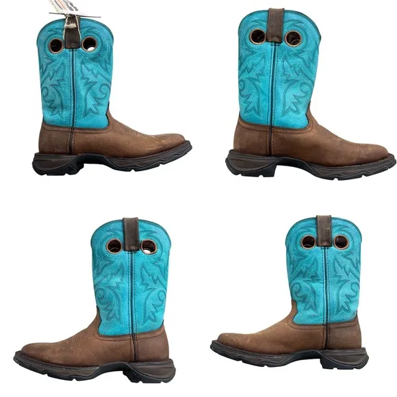 Durango Women’s 6.5M Brown &amp; Turquoise Lady Rebel Western Cowgirl Boots #DWRD016