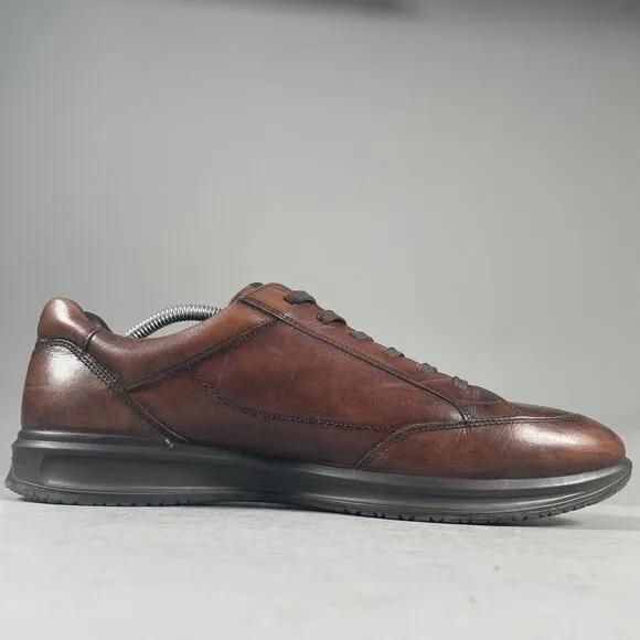 ECCO Aquet Men’s EU 45 US 11 Leather Sneakers Cocoa Brown Casual Walking Shoes