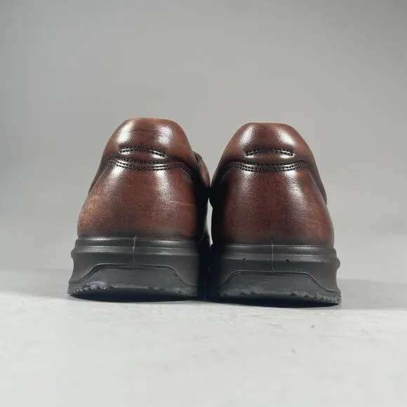 ECCO Aquet Men’s EU 45 US 11 Leather Sneakers Cocoa Brown Casual Walking Shoes