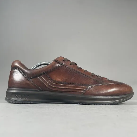 ECCO Aquet Men’s EU 45 US 11 Leather Sneakers Cocoa Brown Casual Walking Shoes