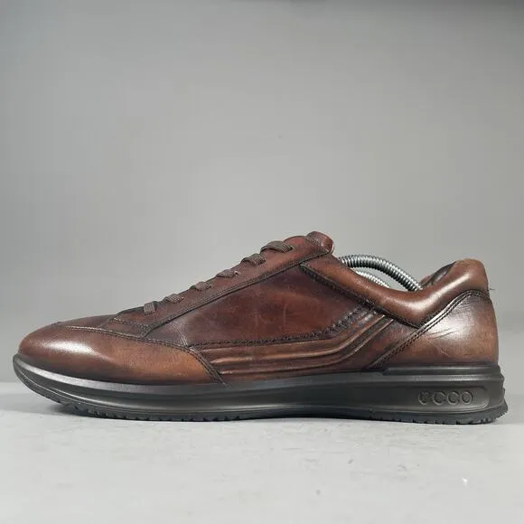 ECCO Aquet Men’s EU 45 US 11 Leather Sneakers Cocoa Brown Casual Walking Shoes