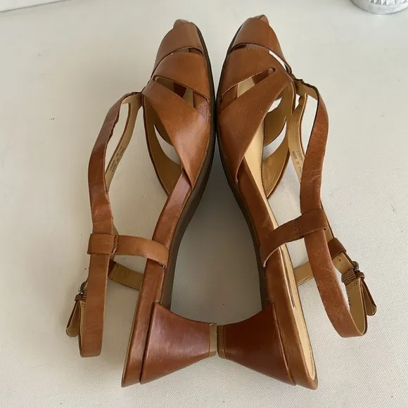 Ecco Brown Sandals Back Strap