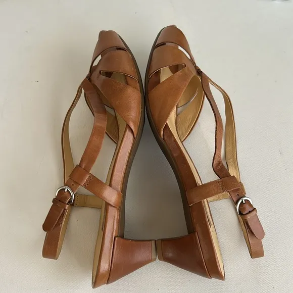 Ecco Brown Sandals Back Strap