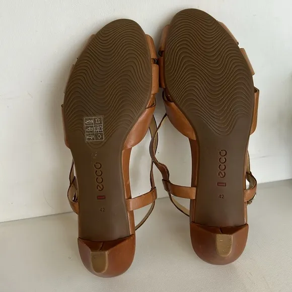 Ecco Brown Sandals Back Strap