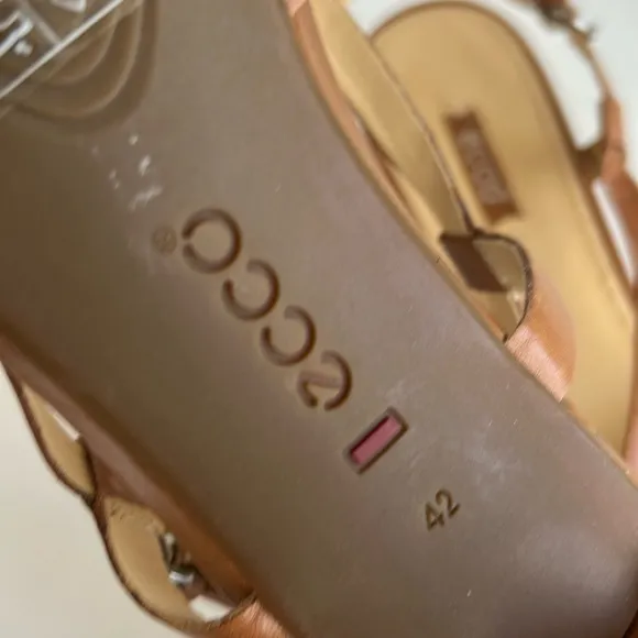 Ecco Brown Sandals Back Strap