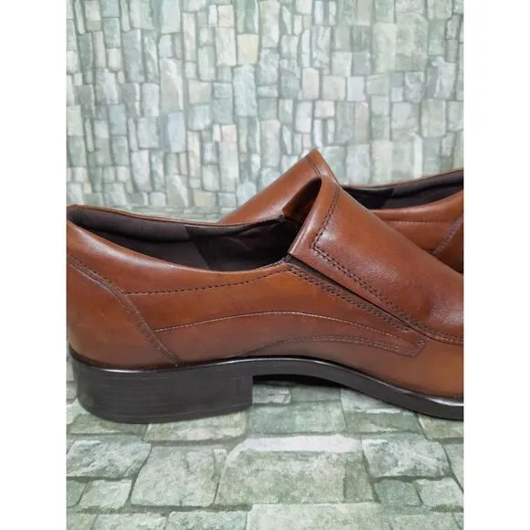Ecco Citytray Slip-on Dress Shoes  Cognac Leather Loafer Men Sz 11‎