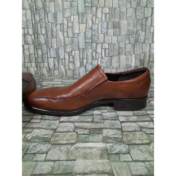 Ecco Citytray Slip-on Dress Shoes  Cognac Leather Loafer Men Sz 11‎
