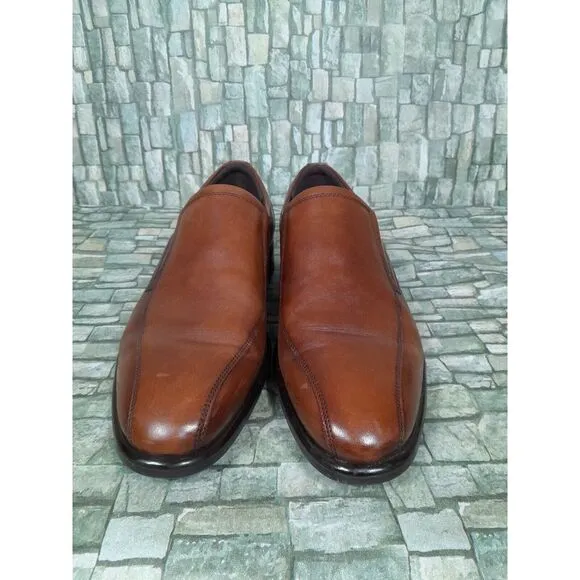 Ecco Citytray Slip-on Dress Shoes  Cognac Leather Loafer Men Sz 11‎