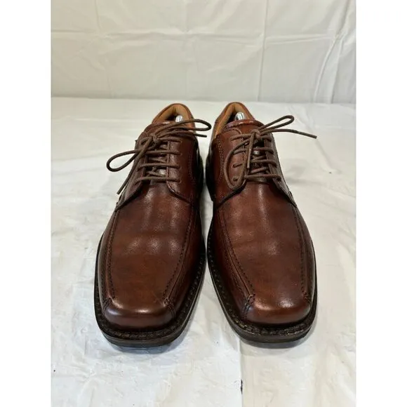 ECCO Helsinki Oxford Brown Leather Bicycle Toe Dress Shoes Size 42 EU 8 US
