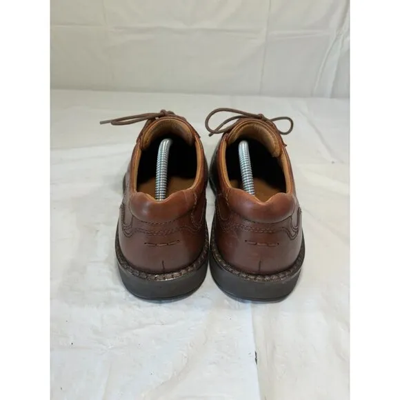 ECCO Helsinki Oxford Brown Leather Bicycle Toe Dress Shoes Size 42 EU 8 US