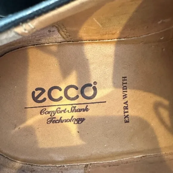 ECCO Men's New Jersey Lace Oxfords Black Leather Business Career Dress Shoes 45