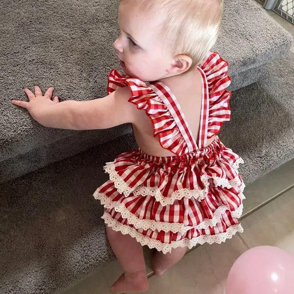 Elmo First Birthday Romper Dress Clothes Sesame Street outfit Crown Smash cake