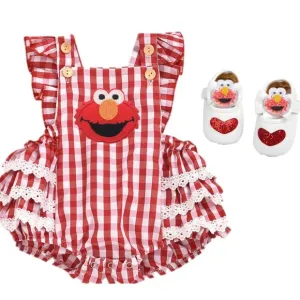 Elmo First Birthday Romper Dress Clothes Sesame Street outfit Crown Smash cake