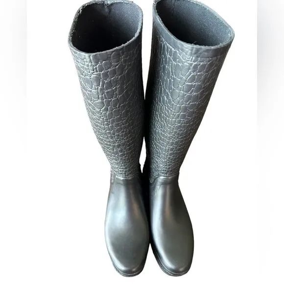 EUC - Kenneth Cole Black Rubber Boots - Size 7
