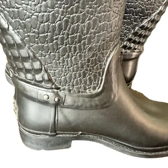 EUC - Kenneth Cole Black Rubber Boots - Size 7