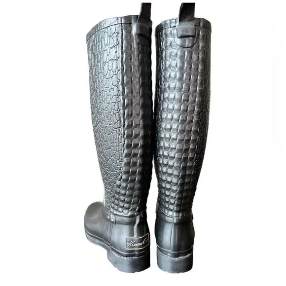 EUC - Kenneth Cole Black Rubber Boots - Size 7