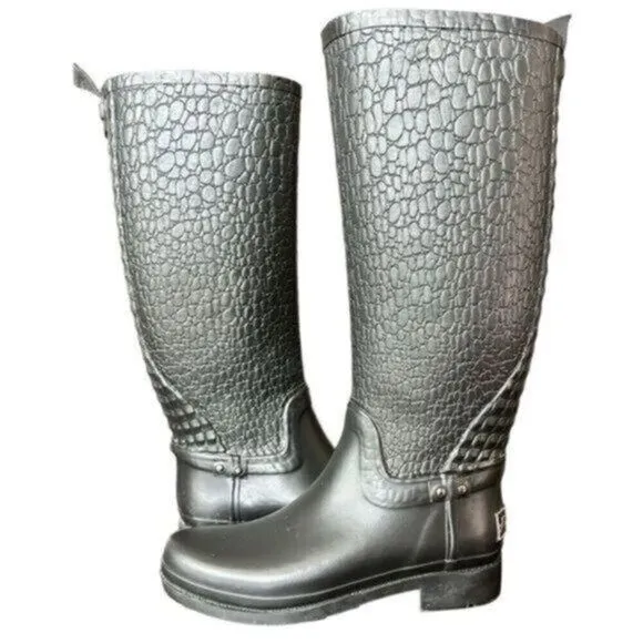 EUC - Kenneth Cole Black Rubber Boots - Size 7