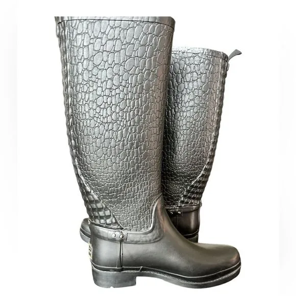 EUC - Kenneth Cole Black Rubber Boots - Size 7