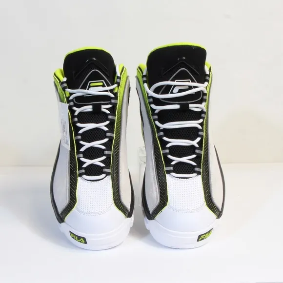 Fila Grant Hill 2 White/Black/Lime Men's Athletic Basketball Shoes NWT
