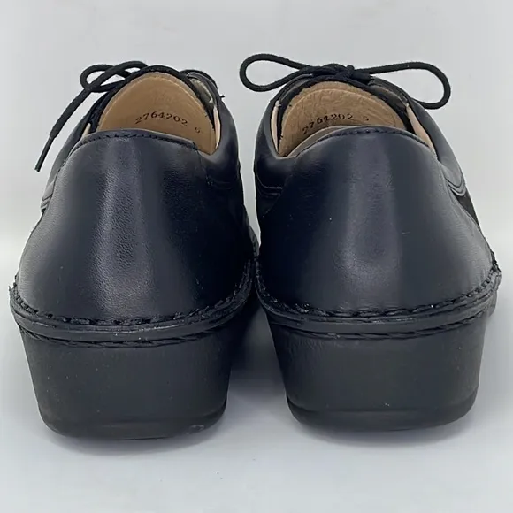 Finn Comfort Walking Shoes NWOT Lace Up Black Suede Leather Size 38 US 7.5 - 8