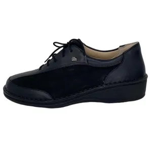 Finn Comfort Walking Shoes NWOT Lace Up Black Suede Leather Size 38 US 7.5 - 8