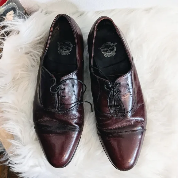 Florsheim Lexington Burgundy Leather Oxford Lace Up Dress Shoes