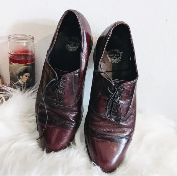 Florsheim Lexington Burgundy Leather Oxford Lace Up Dress Shoes