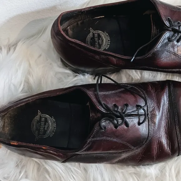 Florsheim Lexington Burgundy Leather Oxford Lace Up Dress Shoes